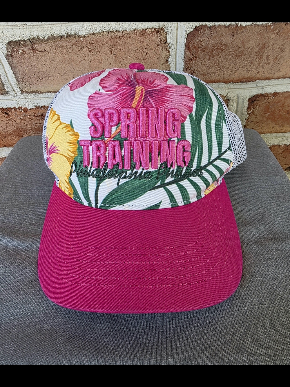 Philadelphia Phillies Spring Training Floral Trucker Hat - Pink